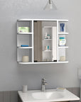 24" White Wood Wall Mounted Single Door Medicine Cabinet