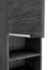 12" Smoky Black Wood Wall Mounted Single Door Medicine Cabinet