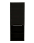 12" Black Wood Wall Mounted Single Door Medicine Cabinet
