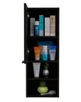 12" Black Wood Wall Mounted Single Door Medicine Cabinet