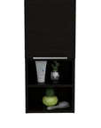 12" Black Wood Wall Mounted Single Door Medicine Cabinet