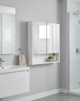 24" White Wood Wall Mounted Double Door Medicine Cabinet