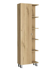 20" Natural Wood Single Door Linen Cabinet