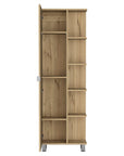 20" Natural Wood Single Door Linen Cabinet