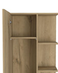 20" Natural Wood Single Door Linen Cabinet