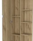 20" Natural Wood Single Door Linen Cabinet