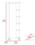 20" Natural Wood Single Door Linen Cabinet