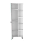 20" White Wood Single Door Linen Cabinet
