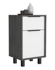28" Gray Wood One Drawer Nightstand