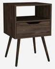 25" Brown Wood One Drawer Nightstand