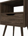 25" Brown Wood One Drawer Nightstand
