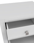 24" White Two Drawer Faux Wood Nightstand