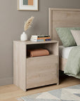 23" Gray Wood Nightstand