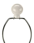 33" Ivory Ceramic Geometric Table Lamp With Cream Drum Shade
