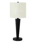 Set of Two 24" Black Metal Candlestick USB Table Lamps With Ivory Drum Shade