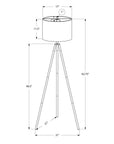 63" Black LED Light Changing Floor Lamp With Cream Fabric Drum Shade