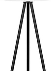 63" Black LED Light Changing Floor Lamp With Cream Fabric Drum Shade