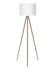 63" Matte Gold Floor Lamp with Cream Drum Shade