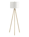 63" Matte Gold Floor Lamp with Cream Drum Shade
