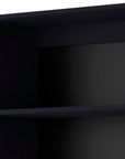 71" Black Five Tier Bookcase with Two doors