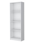 71" White Wood Four Tier Bookcase