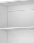 71" White Wood Five Tier Bookcase