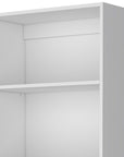 71" White Wood Five Tier Bookcase