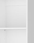 71" White Wood Five Tier Bookcase