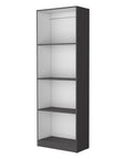 71" Gray And White Wood Four Tier Bookcase
