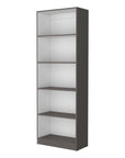 71" Gray And White Wood Five Tier Bookcase