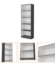 71" Gray And White Wood Five Tier Bookcase