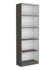 71" Gray And White Wood Five Tier Bookcase