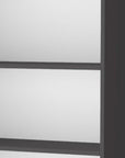 71" Gray And White Wood Three Tier Bookcase with Two Doors