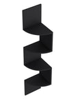 52" Black Wood Wall Mounted Corner Shelf
