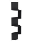 52" Black Wood Wall Mounted Corner Shelf