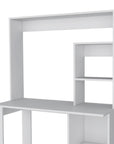 71" White Wood Four Tier Bookcase