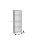 71" White Wood Four Tier Bookcase