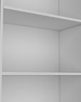 71" White Wood Five Tier Bookcase