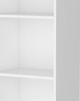 71" White Wood Five Tier Bookcase
