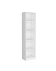 71" White Wood Five Tier Bookcase