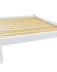 White Solid Wood Full Bed Frame