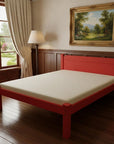 Red Solid Wood Queen Bed Frame