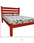 Red Solid Wood Twin Bed Frame