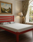 Red Solid Wood Queen Bed Frame