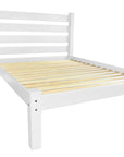 White Solid Wood Queen Bed Frame