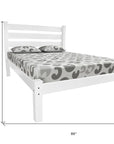 White Solid Wood Queen Bed Frame
