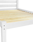 White Solid Wood Queen Bed Frame