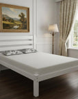 White Solid Wood Queen Bed Frame