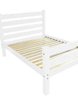 White Solid Wood Twin Bed Frame