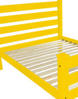 Yellow Solid Wood Queen Bed Frame